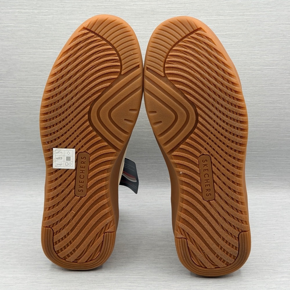 Skechers Men's 9.5 Shoes Cream Slip Ins Sneakers Gum Court Street LA 183177 - Picture 7 of 13